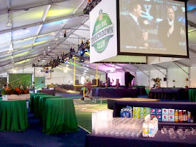 For game day ticket holders looking for an extra activity on Sunday, M Group Scenic created the Touchdown Club with catering local restaurants, oversized jumbo screens with news and sports footage, and live entertainment from the Doug Flutie Band.