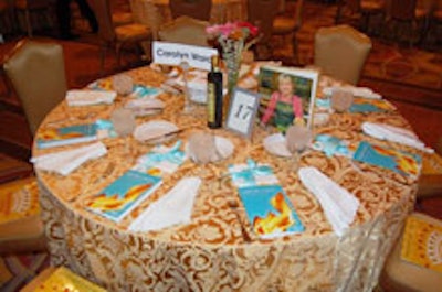 One of the 33 dinner tables