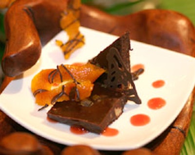 Pati Hordyk of Mai Oui Gourmet Catering created a chocolate pate with fruit infusions as one of her desserts for the competition.