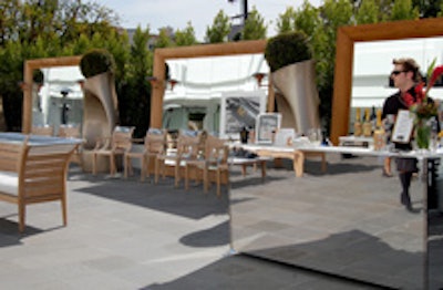 An outdoor bar at GBK's suite at the SLS Hotel