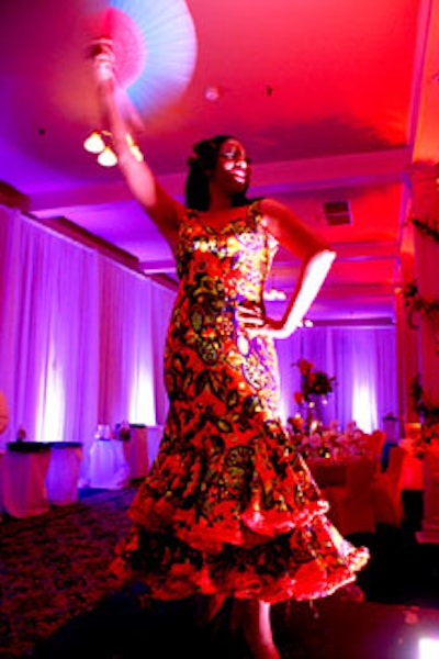 The night's entertainment included a performance from Spanish flamenco dancers..