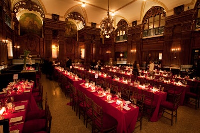 The premiere's all-red dinner at the Oak Room
