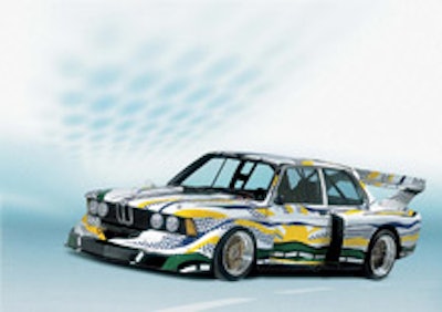 This Roy Lichtenstein-painted BMW 320 i Gruppe is on display at Grand Central.