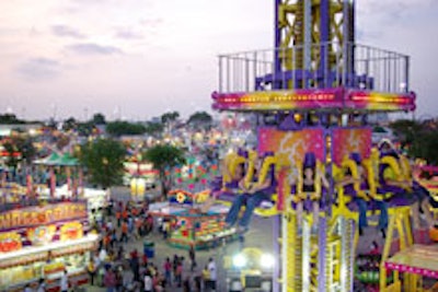 The many rides at the Miami-Dade County Fair and Expo
