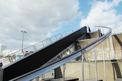 The two-story course at the powersliding championship