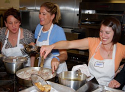 Students in Cushman's cooking class
