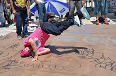 Break-dancers performed at the festival.