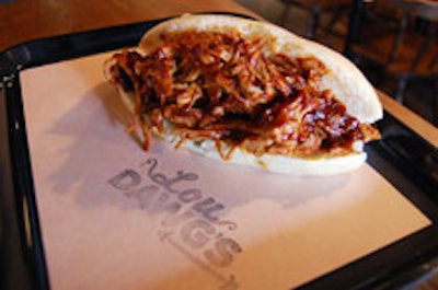 Lou Dawg's pulled chicken sandwich