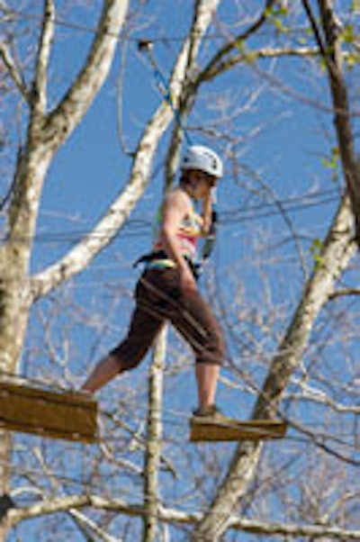 The high rope course at Terrapin Adventures