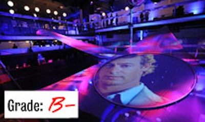 A projection of The Mentalist star Simon Baker at the CBS after-party