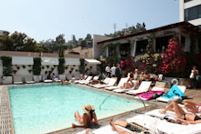 The poolside scene at the Mondrian on Thursday for Oakley's event