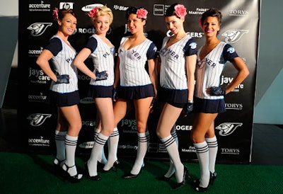 Models wore baseball-style uniforms