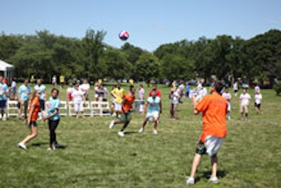 One of two Budgetball fields set up on the National Mall