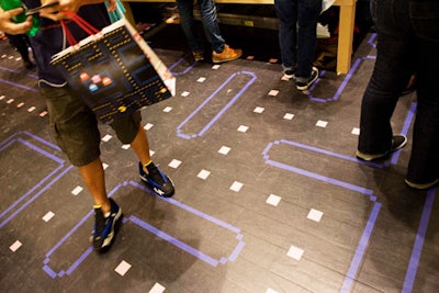 The Pac-Man labyrinth on the mezzanine floor