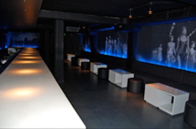 Spot lounge's bar and seating area