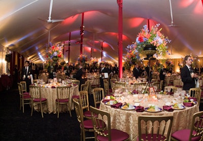 The dinner tent at the Ravinia gala