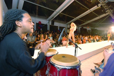 Conga drummers at the Luli Fama show Sunday night