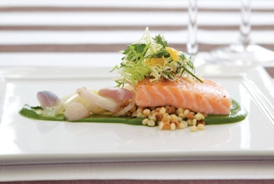 Slow-cooked Atlantic salmon from Olivier Cheng Catering and Events in New York