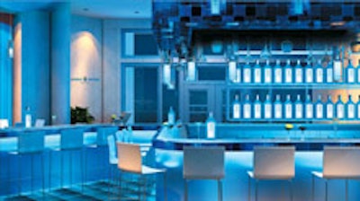 A rendering of the Bombay Sapphire Lounge