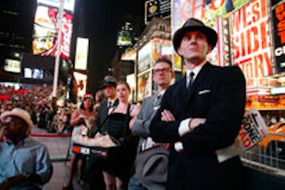 Costumed fans in Times Square