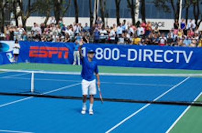 John McEnroe appeared at DirecTV and ESPN's stunt.
