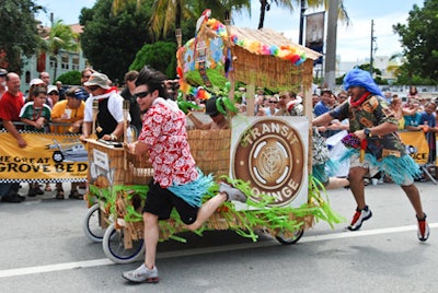 Transit Lounge's tiki hut bed