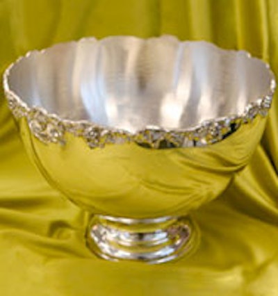 Silver punch bowl from Classic Party Rentals