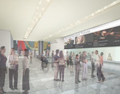 A rendering of the soon-to-open David Rubenstein Atrium at Lincoln Center