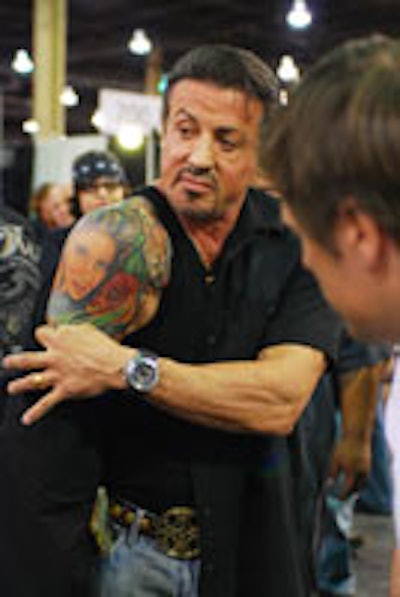 Sylvester Stallone at the tattoo show
