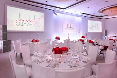 The white palette in the ballroom for Elle's awards