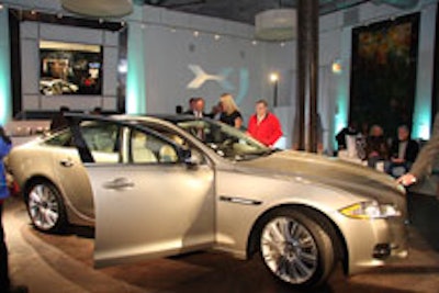 A display vehicle at Jaguar's cocktail reception