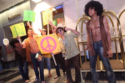 Hippie greeters at Knock Out Abuse's gala