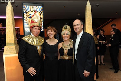 Guests dressed in King Tut-inspired attire