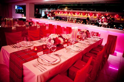 The all-pink setting for Holt Renfrew's dinner party