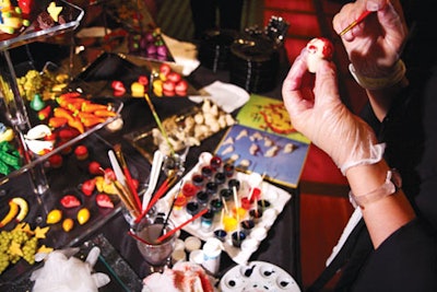 Guests at the Washington National Opera Ball watched a marzipan artist paint the decorative confections in bright colors.