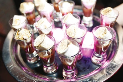 Drinks served at the New York launch for Belvedere's IX vodka included the cigarette-inspired 'IX Vice, ' with nicotine-infused syrup and a toasted marshmallow.