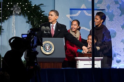 The first family at the National Christmas Tree lighting ceremony