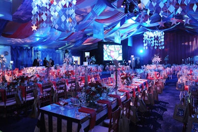 The dinner tent for Best Buddies ' gala dinner