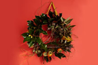 A holiday wreath by Emily Thompson Flowers
