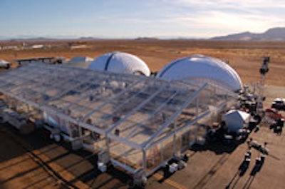 The tent that would become 15,000 pounds of aluminum bound for recycling