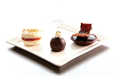 A petit fours trio from Hudson Yards Catering