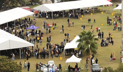 An aerial view of the event in Peacock Park