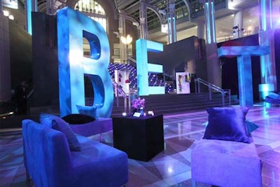 Towering BET letters at the network's Honors after-party
