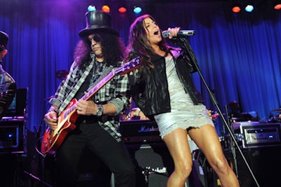 Fergie and Slash performed at the pre-Grammy gala.