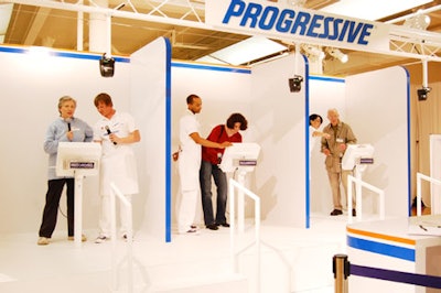 Audition booths at Progressive's New York tryouts
