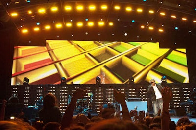 Timbaland performing at the Pepsi Super Bowl Fan Jam Thursday night