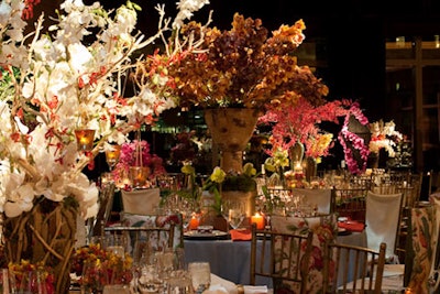 Tables at the New York Botanical Garden's Orchid Dinner