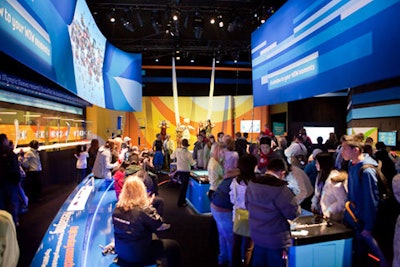 Guests trying out new tech toys at the Samsung pavilion