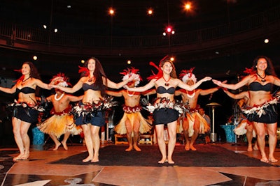 Tahitian dancers at The Ultimate Wave Tahiti premiere