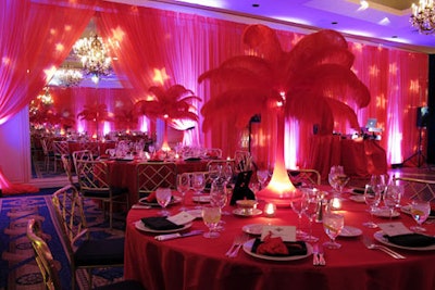 The Moulin Rouge-inspired dining room